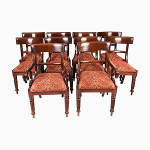 19th Century English William IV Barback Dining Chairs, 1830s, Set of 10