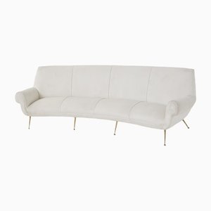 Vintage White Velvet Sofa by Gigi Radice for Minotti