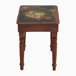 French Folk Art Hand Painted Side Table