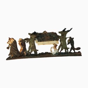 Iron Hunting Scene Wall Sculpture