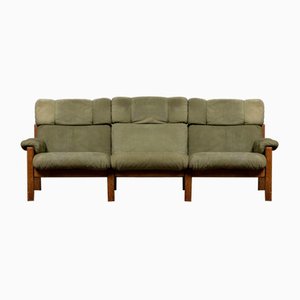 Vintage Scandinavian Leather Sofa in the style of Chapo