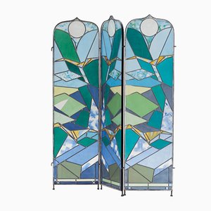 Stained Glass Room Divider from Jugendstill, 1910s