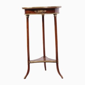 French Mahogany & Marble Side Table