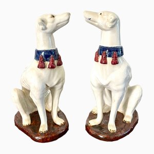 Antique Victorian Continental Greyhounds, Set of 2