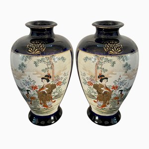 Antique Satsuma Vases, Set of 2
