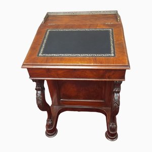Englischer Antiker Davenport Schreibtisch aus Walnuss und Vogelaugenahorn