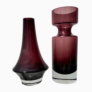 Postmodern Glass Vases by Tamara Aladin for Riihimaen Lasi Oy, Finland, Set of 2