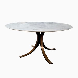 Mid-Century Modern Italian T69 Table with Carrara Marble Top by Osvaldo Borsani and Eugenio Gerli for Tecno, 1970s