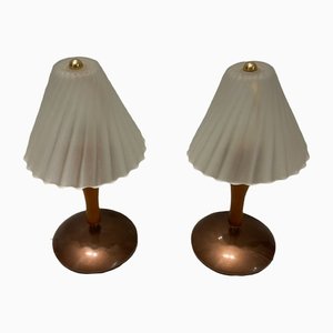 Lámparas de mesa italianas de cristal de Murano. Juego de 2