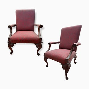 Fauteuil Vintage Style Queen Anne, Set de 2