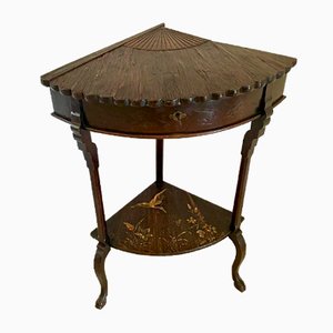 Antique Meiji Period Hardwood Corner Table