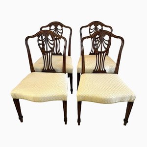 Antique Victorian Mahogany Dining Chairs, Set of 4