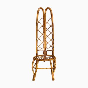 French Riviera Rattan & Bamboo Side Chair, France, 1960s