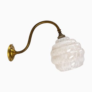 French Wall Light in Clichy Copper and Glass