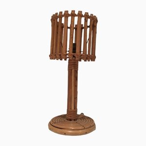 Rattan Table Lamp in the Style of Audoux Minet, 1950s