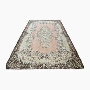 Tapis Oriental Floral Oushak Artisanal Vintage en Laine, Turquie, 1960s