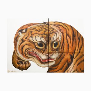 Kateryna Komendant, Tiger Graze, 2020, óleo sobre lienzo