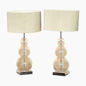 Opera 3 Ball Table Lamps with Original Shades from Heathfield & Co, Set of 2