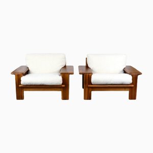 Bouclé Lounge Chairs by Mario Marenco for Mobilgirgi, 1970s, Set of 2