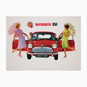 Affiche de Concessionnaire Morris 850 Vintage, Royaume-Uni, 1960s