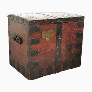 Antique Victoria Trunk Chest in Solid Hard Wood from Hunt and Roskell