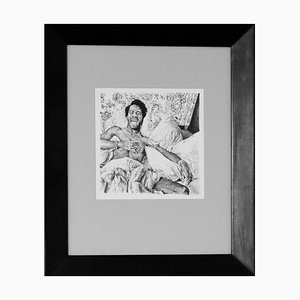 Arnaud Kool, Portrait of Prince, 2011, Ink Drawing, Framed