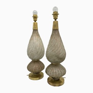 Murano Glas Tischlampen von Avem, Italien, 2er Set