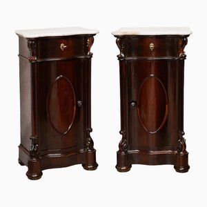 19th Century Louis Philippe Bedside Tables in Precious Exotic Wood, Set of 2
