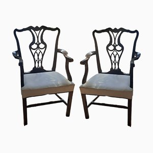 Chippendale Mahogany Armchairs, Set of 2