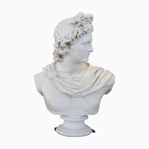 Busto de Apolo neoclásico, años 30, yeso