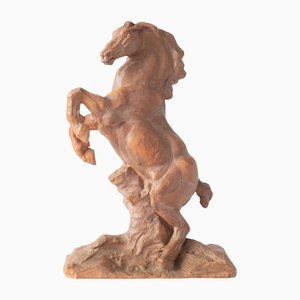 Maurice Waucquez, Rearing Horse, 1930s, Earthenware