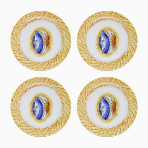 Assiettes à Pain Lune et Soleil de Lithian Ricci, Set de 4