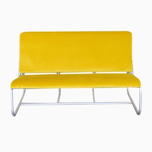 Yellow Velvet Aluminum Sofa
