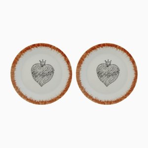 Broken Heart Dessert Plates by Lithian Ricci, Set of 2