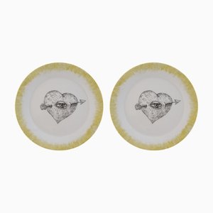Pierced Heart Dessert Plates by Lithian Ricci, Set of 2
