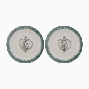 Tulip Heart Dessert Plates by Lithian Ricci, Set of 2