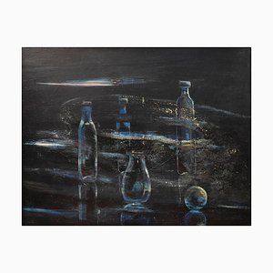 Charles Dolé, Evening Swimmers, 1998, Olio su tela, con cornice
