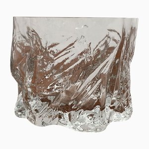 Jarrón escandinavo vintage de cristal hielo, años 70