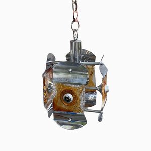 Vintage Ceiling Lamp in Steel by Toni Zuccheri