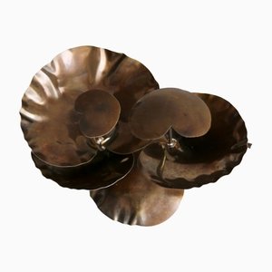 Flower Wall Light in Patinated Brass