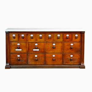 Apothecary Chest of Drawers with Marble Top, 1930s
