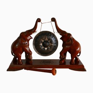 Antique Hand-Carved Elephant Table Gong