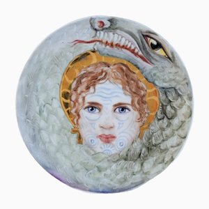 Hand-Painted Porcelain St. Marta Plate by Lithian Ricci