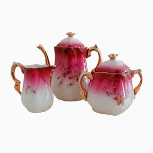Juego de servicio de café de porcelana. Juego de 3