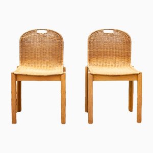 Italian Wooden Chairs, 1960s, Set of 2