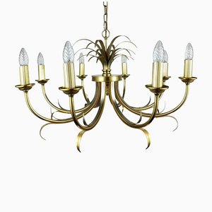 Gilt Brass Chandelier from S.A. Boulanger in the style of Maison Bagues, 1970s