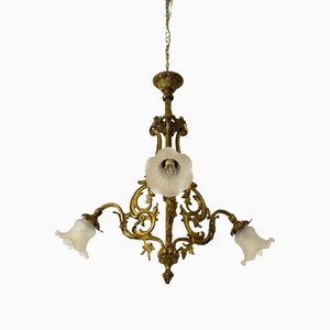 Antique Louis XV Style Hanging Lamp with Three Lights