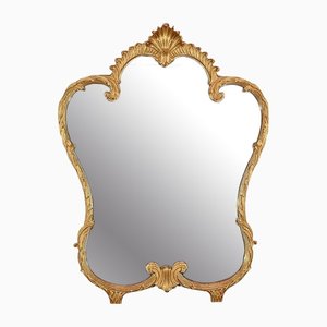 Antique Golden Wood Mirror in Louis XV Style