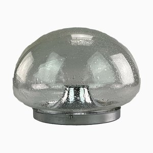 Mid-Century Space Age Flushmount Lamp in Glass, 1960s or 1970s