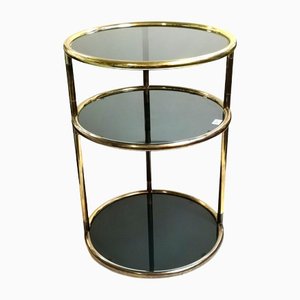 Mid-Century Italian Copper and Tinted Glass Service Table